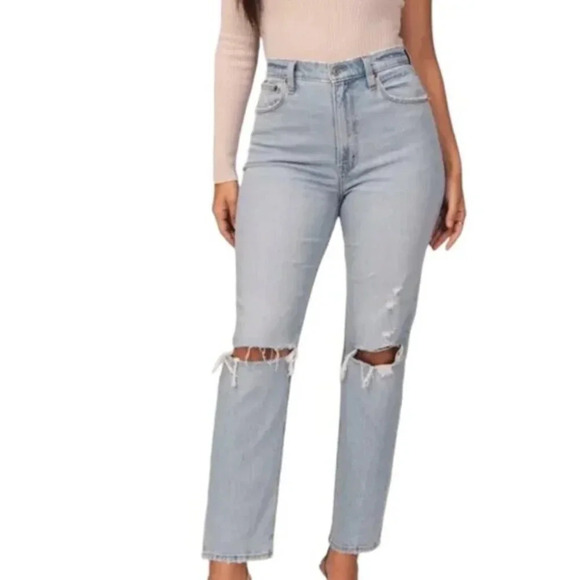 Abercrombie & Fitch The Ankle Straight Ultra High Rise Curve Love Size 27/4 - Picture 1 of 11